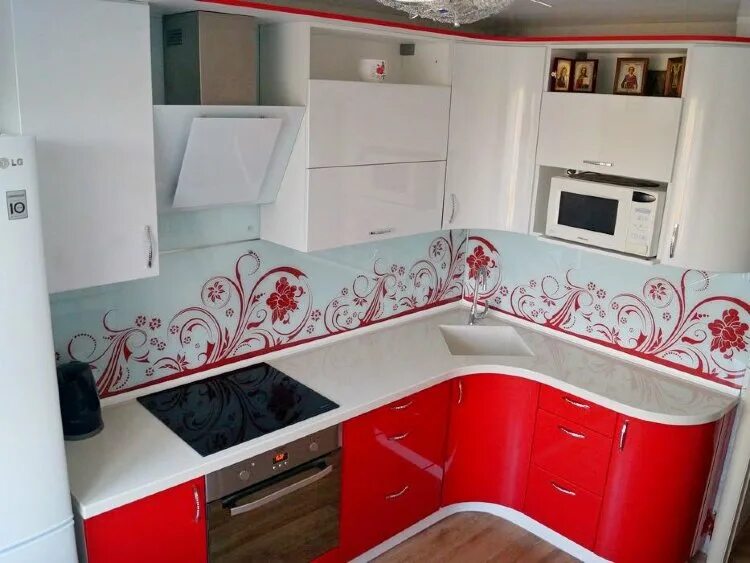 Купить кухню в курске цены фото Кухня угловая с белой каменной столешницей " изготовить на заказ в мебельной ком