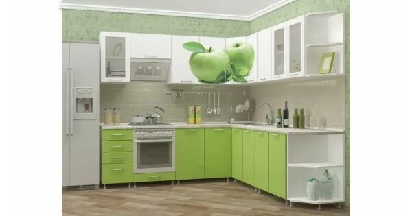 Купить кухню в пензе фото Купить Кухня Яблоко МДФ угловая 2,4х2,6м. - недорого по самой низкой цене в Моск
