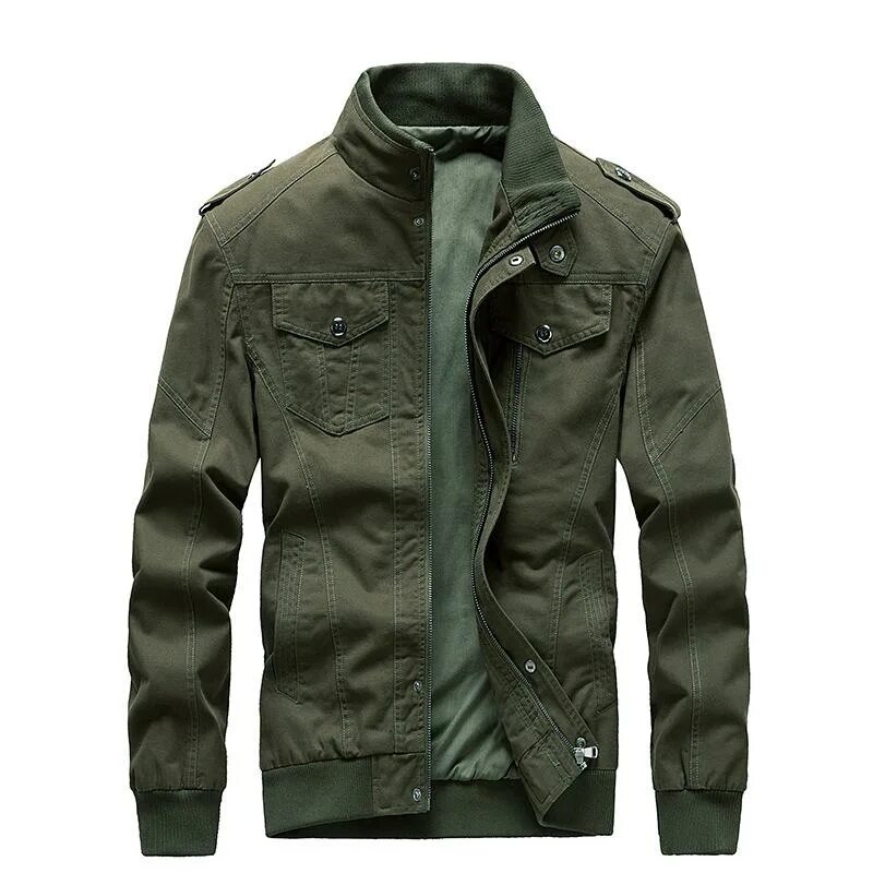 Купить куртку мужскую зимнюю милитари в стиле Men 's Cotton Casual Jacket Tooling Large Size Jacket Military Multi -Bag Jacket