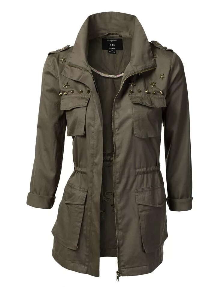 Купить куртку в стиле милитари женскую women's millitary jacket Home Womens Trendy Camo Military Cotton Drawstring Jack