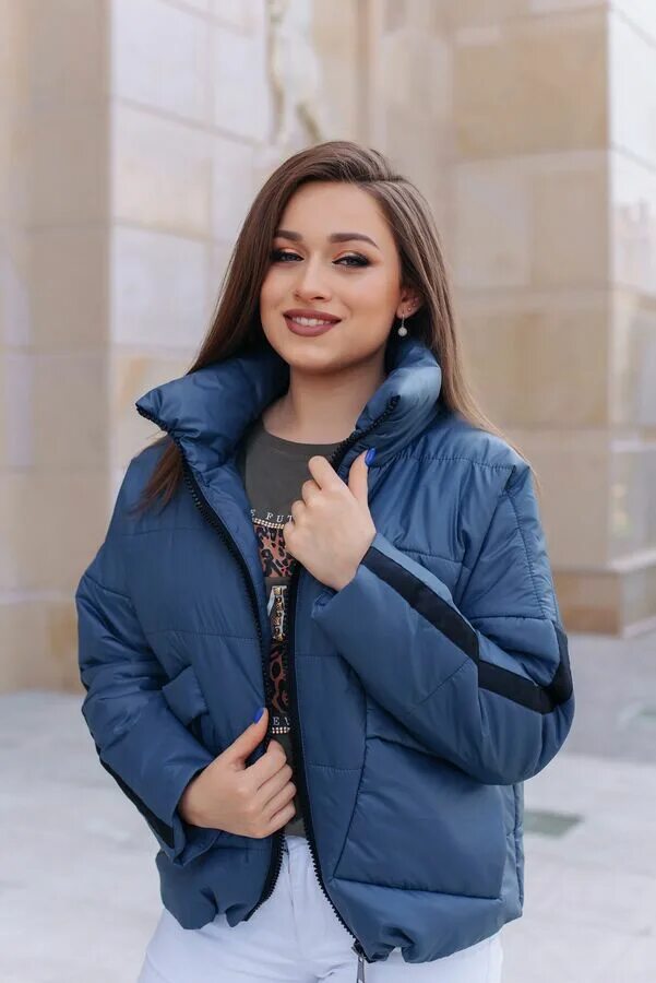 Купить куртку женскую демисезонную модную в перми KANKAN / Куртка женская демисезонная 21750 (джинс) Куртки. Женские демисезонные 