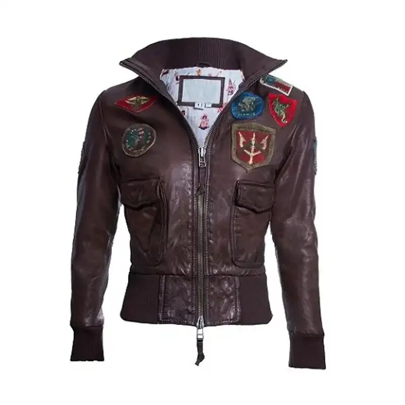 Купить куртку женскую в стиле для летчика Official Miss Top Gun Leather Jacket Jackets MOB