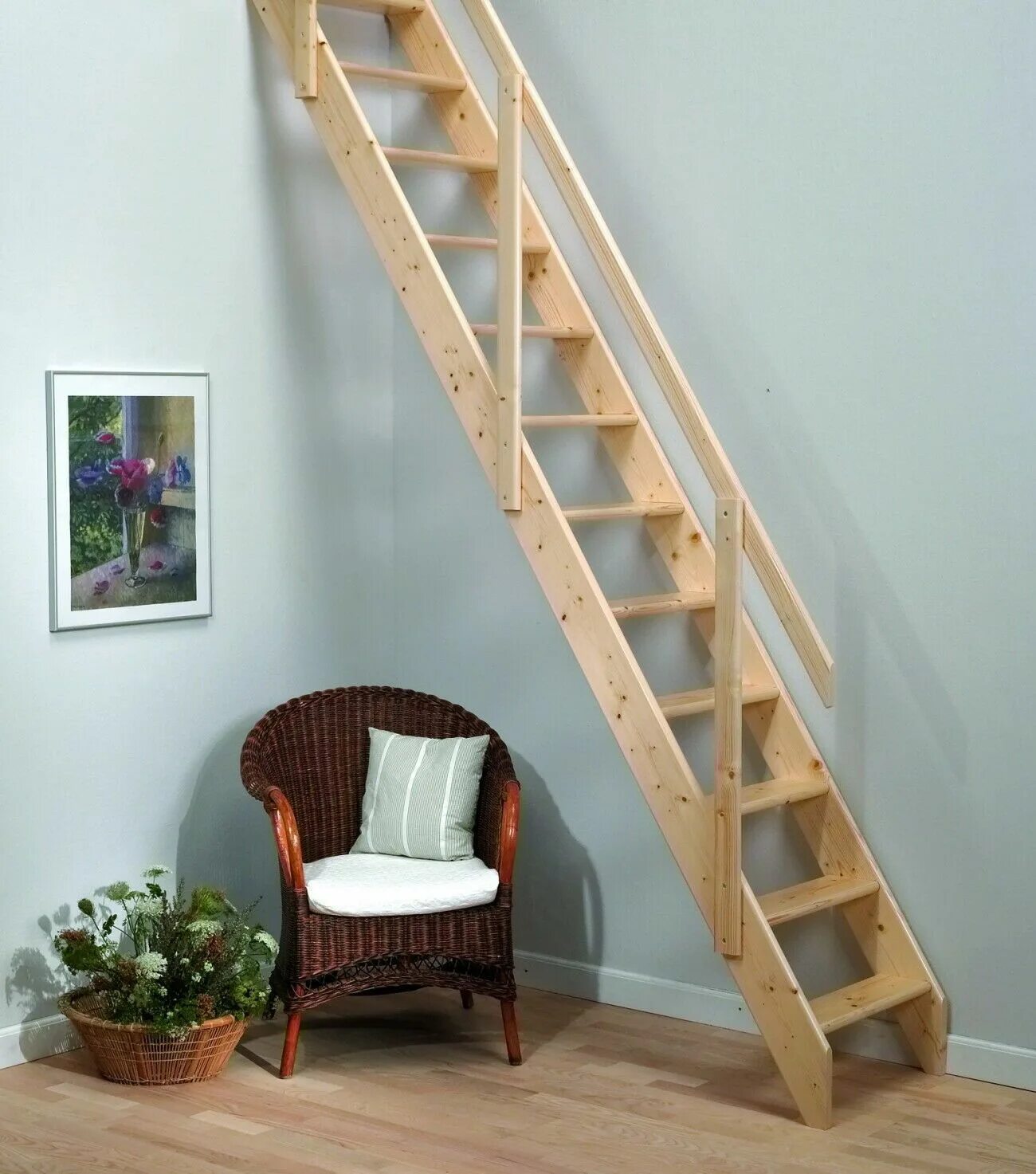 Купить лестницу деревянную фото Madrid Wooden Space Saver Staircase Kit (Loft Stair / Ladder) 5708580591127 eBay