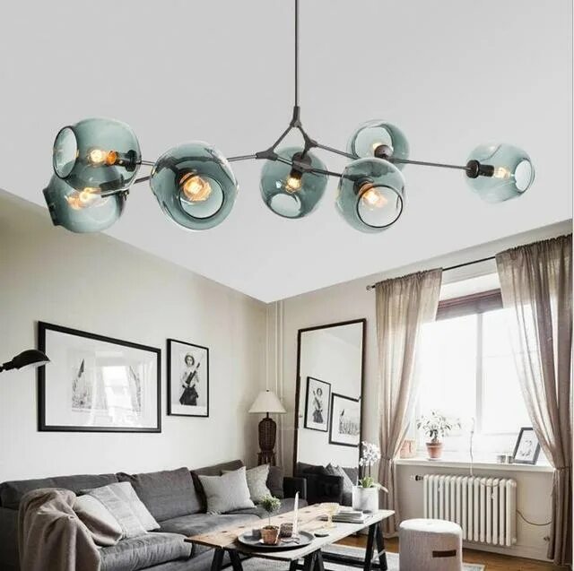 Купить люстру потолочную лофт стиль Modern Glass Pendant Light Nordic Dining Room Kitchen Light Designer Hanging Lam