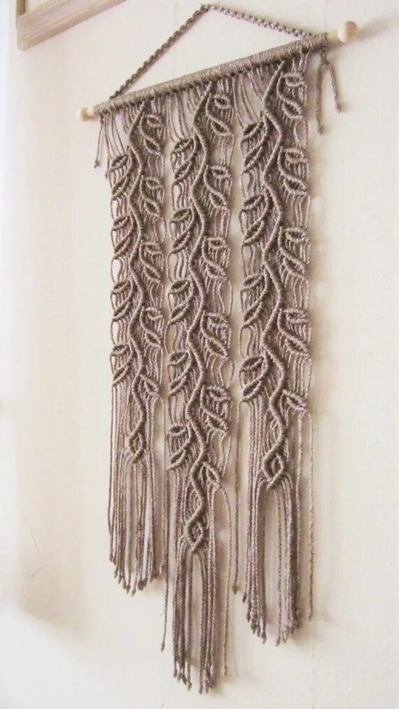Купить макраме панно на стену для интерьера Macrame Wall Hanging Sprigs 4 Handmade Macrame Home - Etsy Tentures murales en m