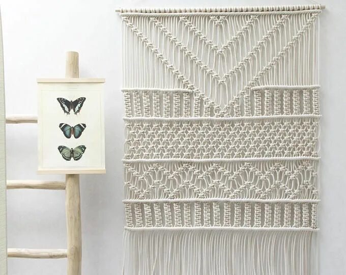 Купить макраме панно на стену для интерьера Gran colgante de pared Macrame Telón de fondo Macrame Colgador de pared AVA - Et