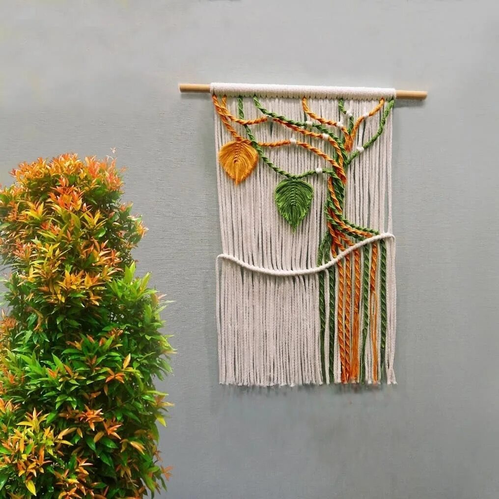 Купить макраме панно на стену для интерьера Macrame Tree Wall Hanging в 2024 г Ремесла, Макраме гобелены, Макраме