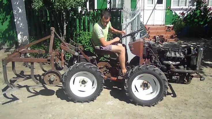 Купить маленький самодельный трактор в крыму Самодельный минитрактор 4x4 с переломной рамой. Самодельный, Трактор, Внедорожны