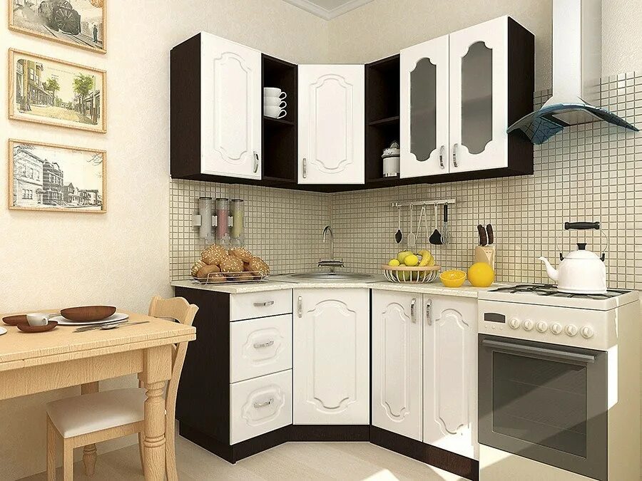 Купить маленькую угловую кухню цена фото Кухня эконом 120 заказать недорого в Москве - 1Кухонный