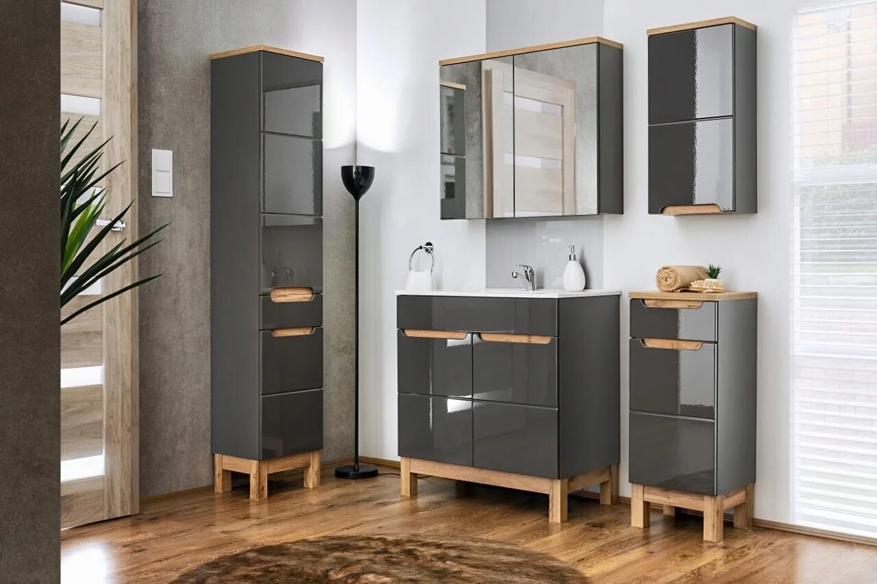Купить мебель для ванной комнаты фото Купить КОМПЛЕКТ МЕБЕЛИ ДЛЯ ВАННОЙ БАЛИ 60 СМ СЕРЫЙ: отзывы, фото и характеристик