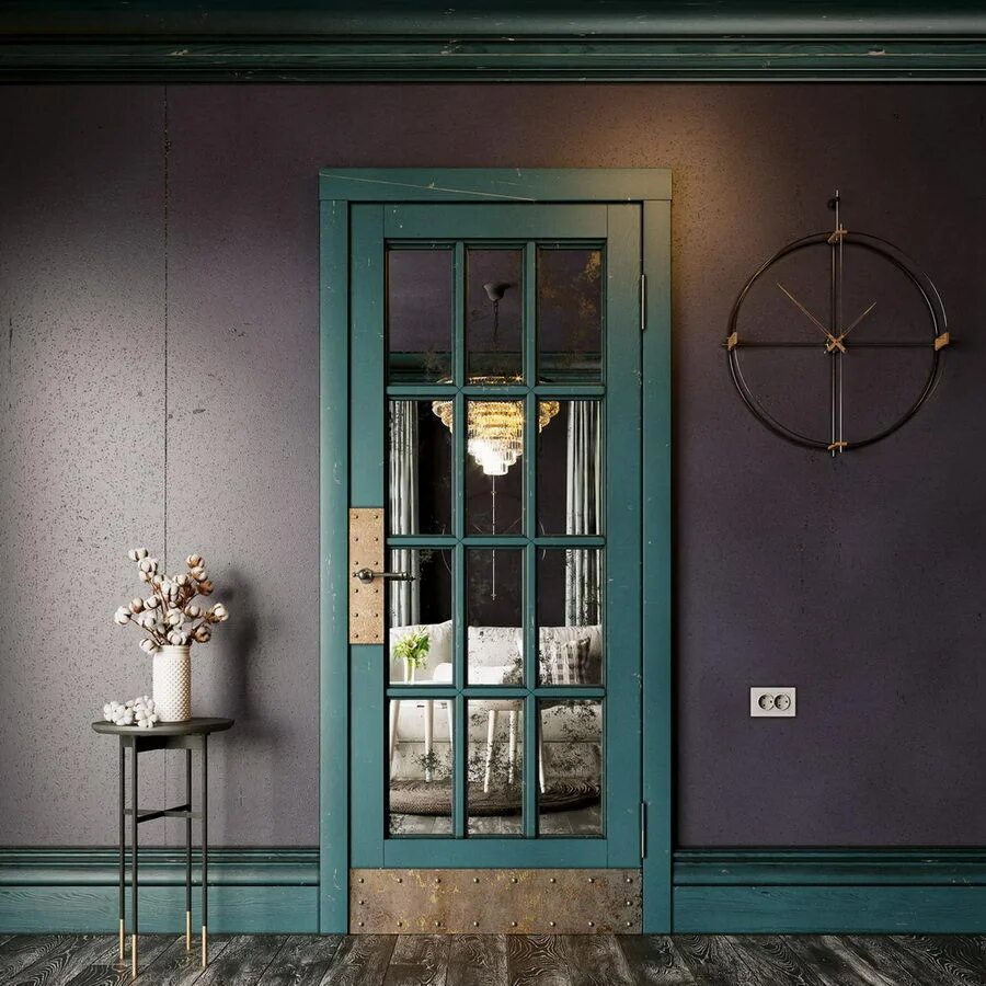 Купить межкомнатную дверь в стиле лофт Межкомнатная дверь Vintage mirror 1. купить в Дизайн мастерской RIDS2.0