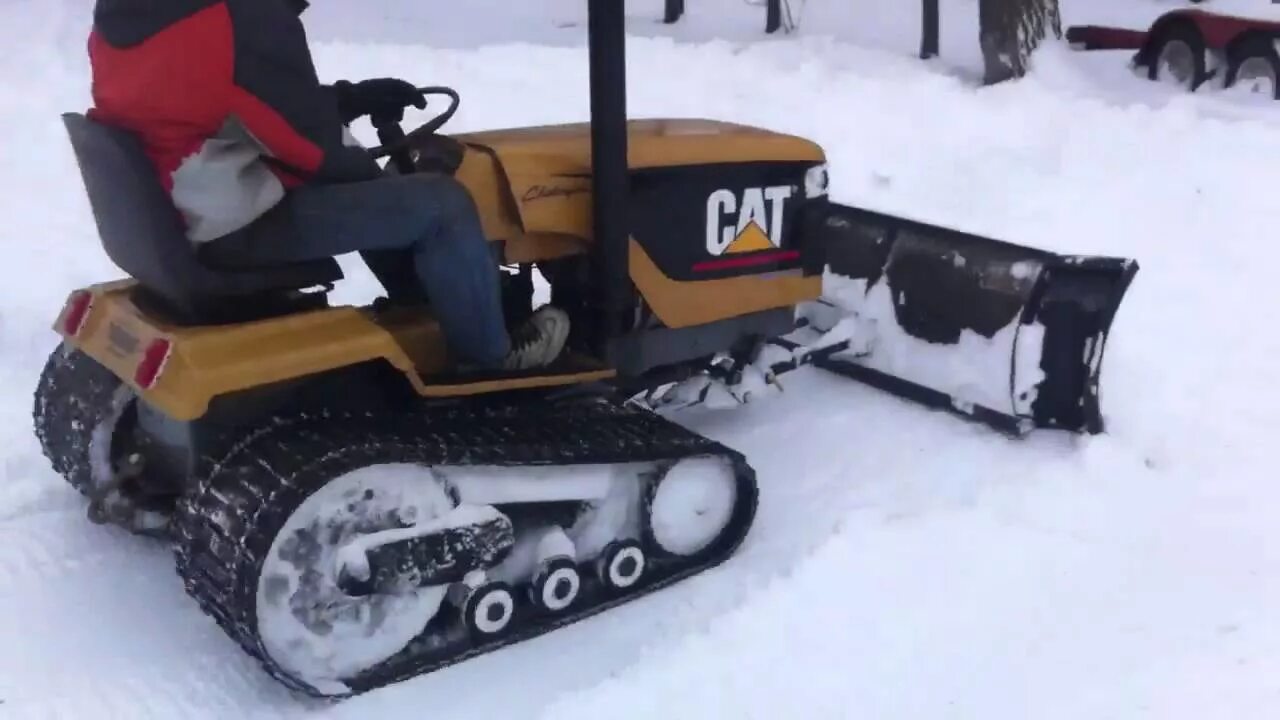Купить минитрактор гусеничный самодельный в новосибирске Mini Cat Challenger Tractor SnowPlow - YouTube