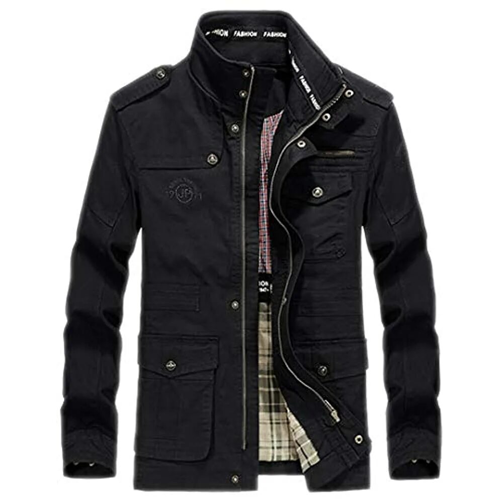 Купить модную мужскую куртку осень весна Купить мужские куртки KT&Jacket KT&Jacket Herren Baumwolle Stehkragen Multi-Tasc