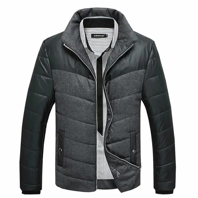 Купить модную мужскую куртку зима Casual Stand Collar Cotton Slim Jacket For Men Mens winter fashion, Mens fashion