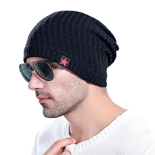 Купить модную шапку мужскую Купить мужские бейсболки VLUNT Vlunt ® Beanie Mütze sehr weichem Fleece Innenfut