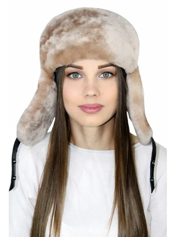 Купить модную шапку ушанку Ушанка "Клариса", мутоновая, женская, зимняя