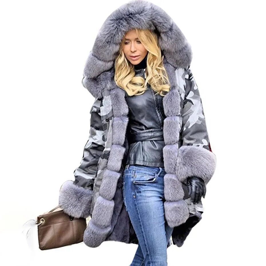 Купить модную женскую зимнюю одежду верхнюю 2018 Hot New warm Autumn Winter parka women Fashion Women coat thick hoody winte