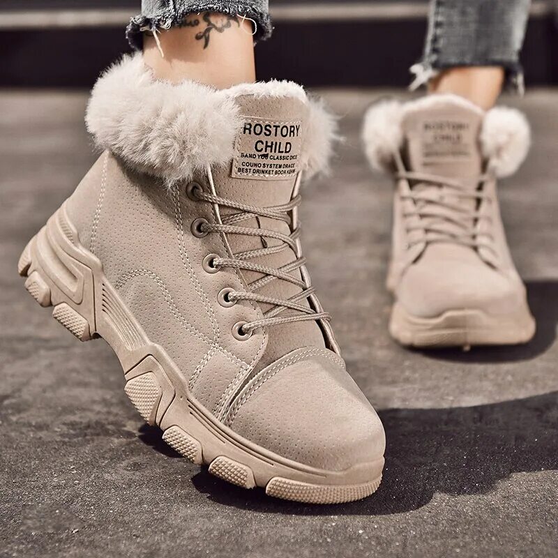 Купить модные зимние OLOME High Help Women's Casual Boots Botas De Nieve Keep Cold Protection Warm Fa