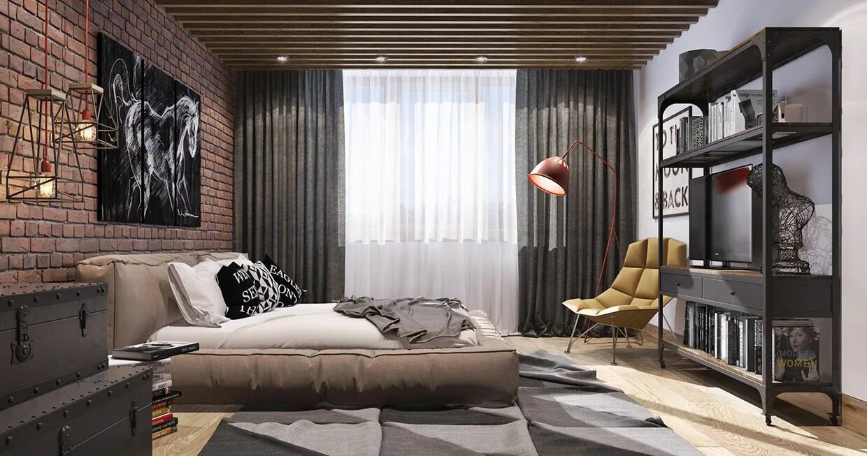 Купить молодежную спальню стиле лофт гомель Loft style bedroom Loft style bedroom, Master bedroom interior, Loft style