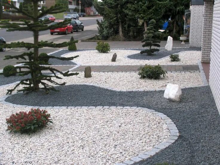 Купить мраморную крошку для ландшафтного дизайна Kiesgarten Rock garden design, Front garden design, Stone landscaping