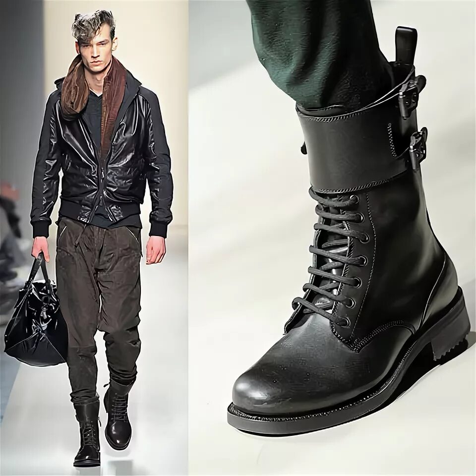Купить мужские сапоги милитари стиль фото military style boots #BottegaVeneta #FallWinter2010 #FW10 #detail #closeup #Mens