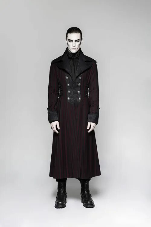 Купить мужское пальто в готическом стиле Пальто Gentleman Steam Punk Arctic Wolf Collar Long Coat Punk Rave Y-742/RD-ST /