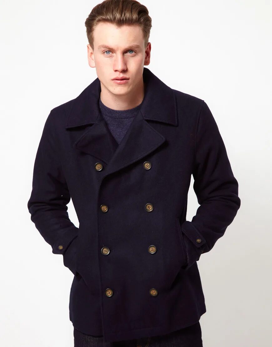 Купить мужское полупальто в стиле бушлата Sale penguin trench coat in stock