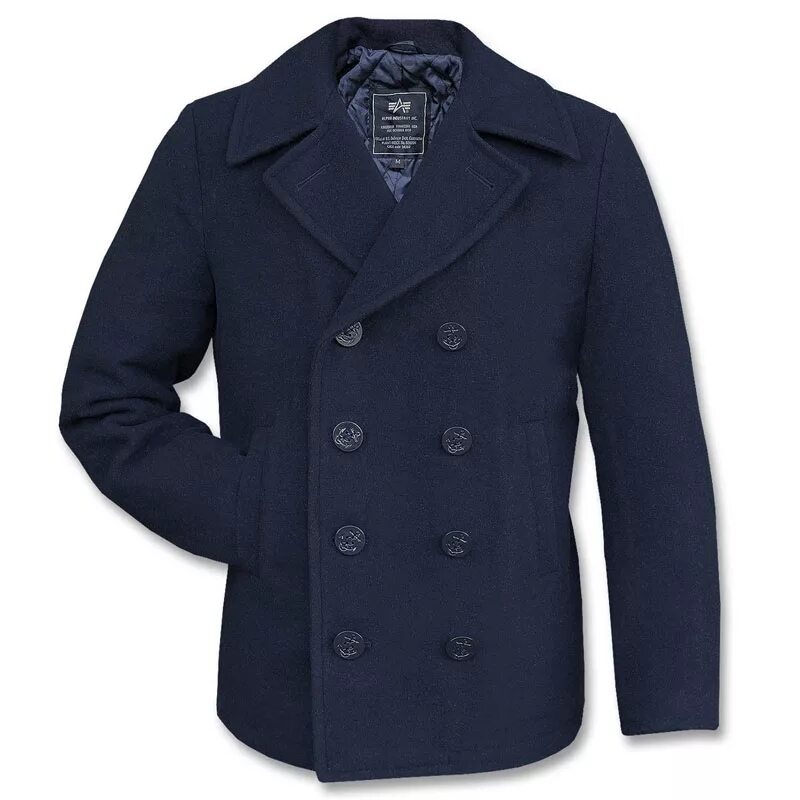 Купить мужское полупальто в стиле бушлата Бушлат PEA COAT USN Alpha Industries купить в Москве по цене 15700.00 руб - ката