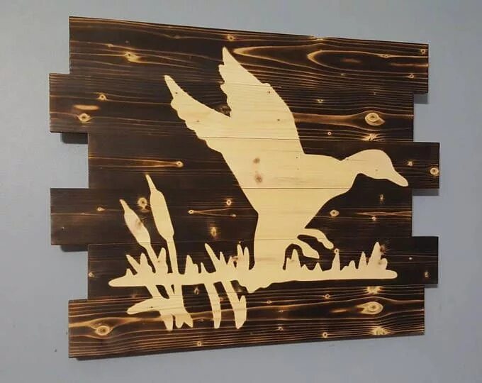Купить на стену декор охота Duck Scene Waterfowl Hunting Outdoors Wooden Wall Art - Etsy Jagd, Kunst, Wandku