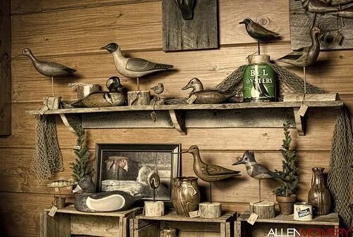 Купить на стену декор охота Heres an example of displaying a collection of decoys or mix just a few in with 