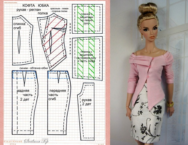 Купить набор выкроек одежды для куклы барби Patrones Faldas - #costura #costurafacil #moldesdevestidos 28B Sewing barbie clo