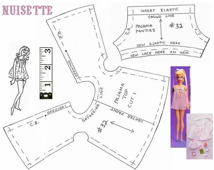Купить набор выкроек одежды для куклы барби POUPEE BOFFFF - 1 et 2 et 3 DOUDOUS * PATRONS* PATTERNS * GABARITS FETE A THEMES