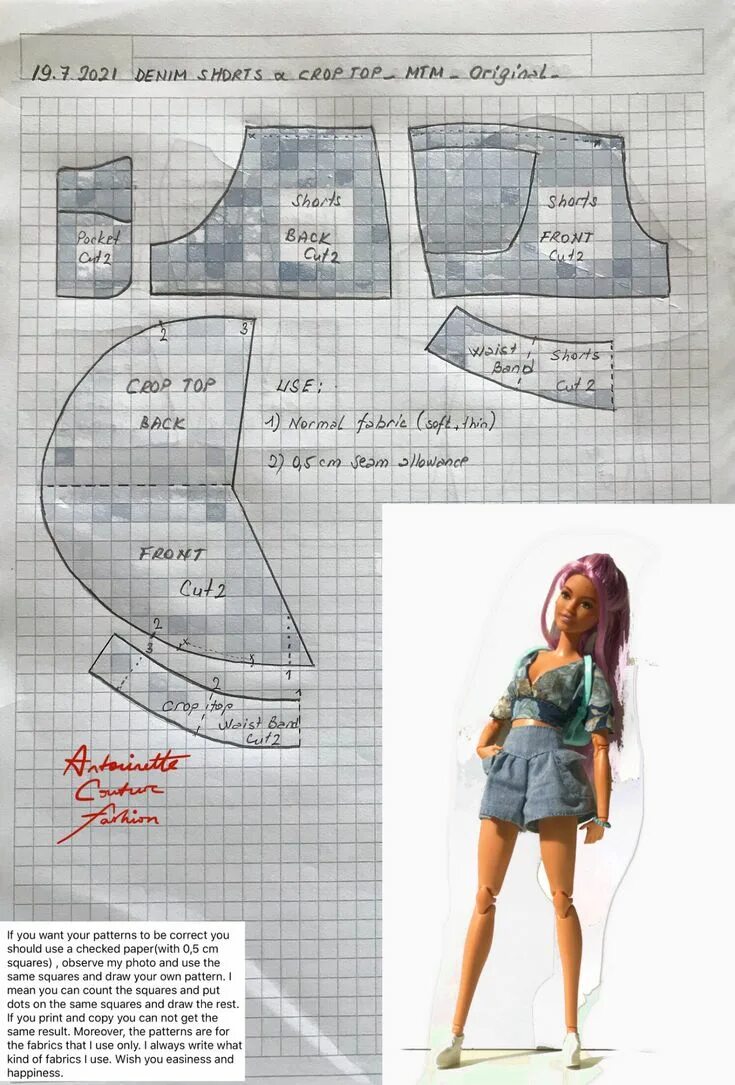 Купить набор выкроек одежды для куклы барби Fashion Dolls Couture - Unlimited Vestido de barbie, Ropa para muñecas barbie, R