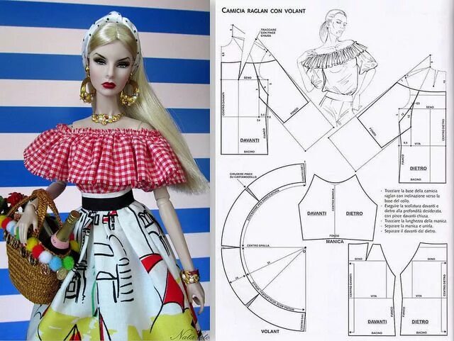 Купить набор выкроек одежды для куклы барби Blouse for dolls - pattern Одежда для барби, Швейная одежда для куклы, Образцы к