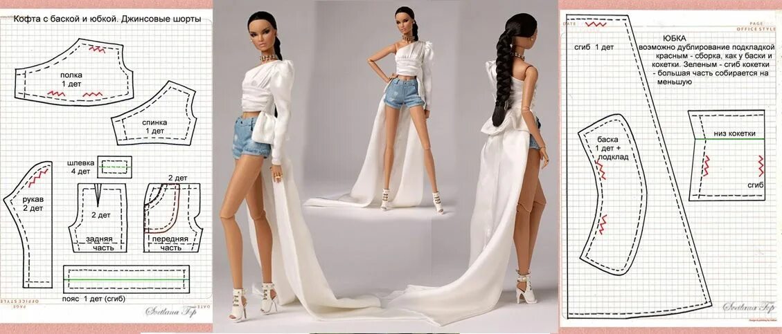 Купить набор выкроек одежды для куклы барби Выкройки Светлана Топ Sewing barbie clothes, Barbie clothes patterns, Doll dress