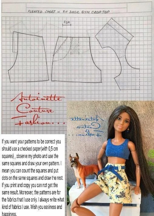 Купить набор выкроек одежды для куклы барби Cosemos para Barbie Fashionistas y otras muñecas. Sewing barbie clothes, Diy bar