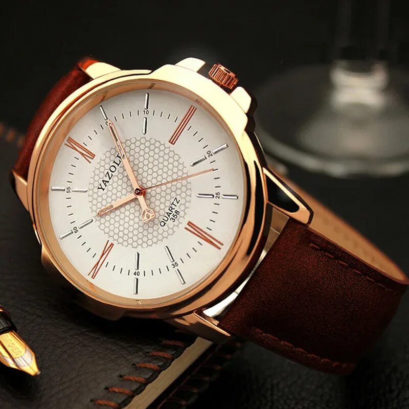 Купить наручные часы фото Yazole 358 Бренд Luxury Montre Homme Часы Мужские Деловые Часы,Мужские Часы,Модн