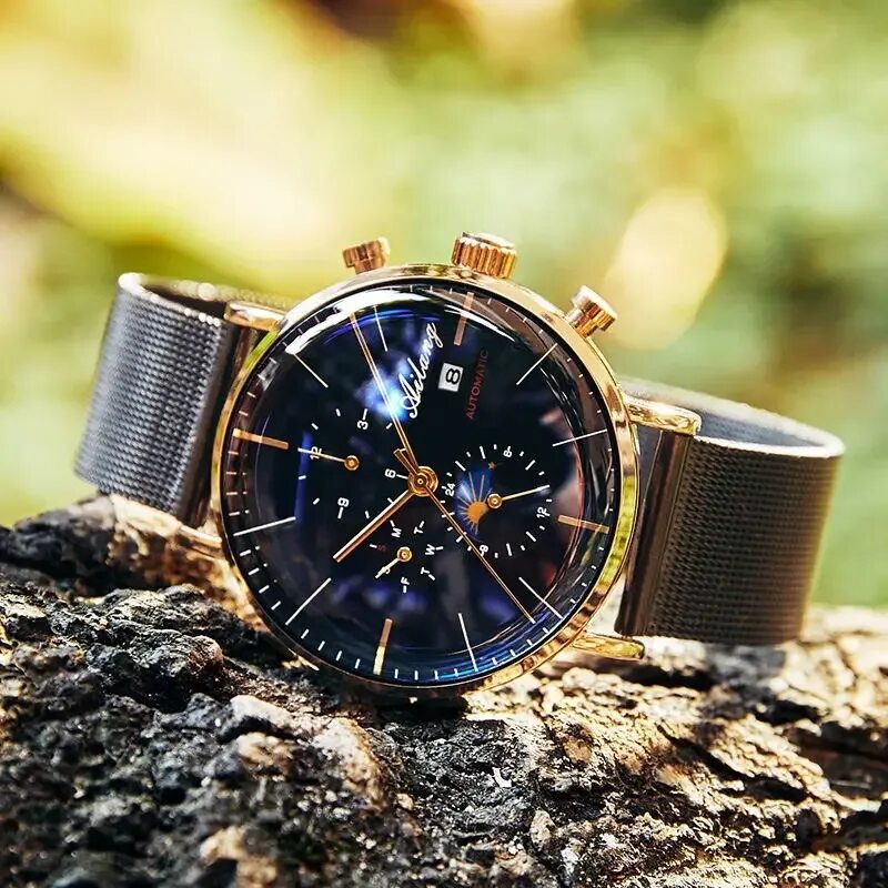 Купить наручные часы фото AILANG New Mechanical Watches Top Brand Luxury Leather Strap Fashion Business Wa