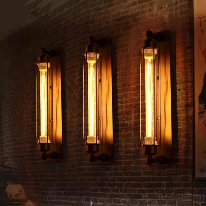 Купить настенный светильник стиль лофт Vintage Retro Industrial E27 110 220V Wall Lamp Led W Filament Indoor LED Light 