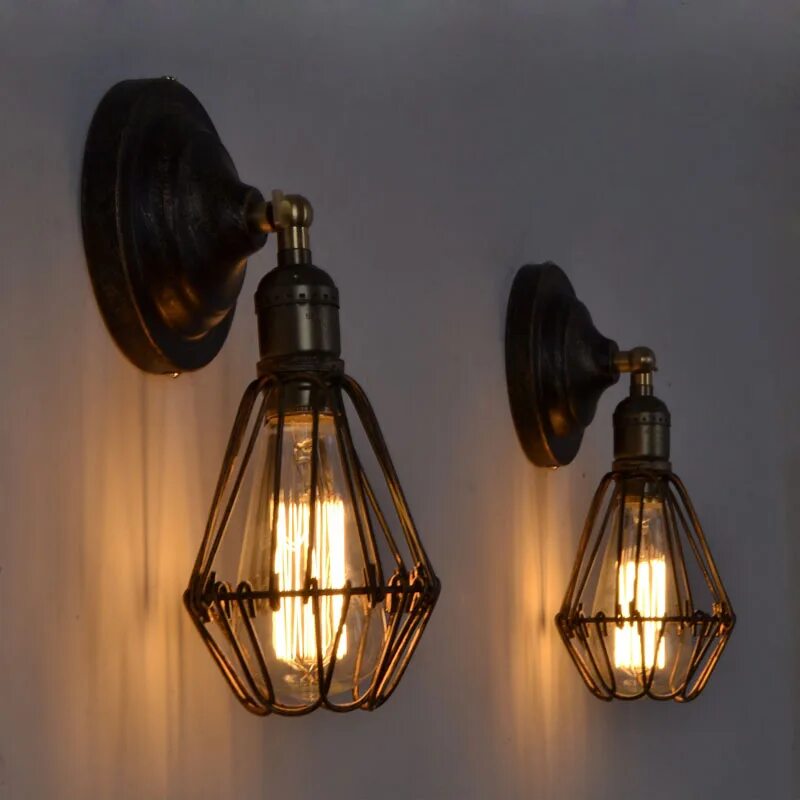 Купить настенный светильник стиль лофт Купить retro edison wall cage в Москве Theretro