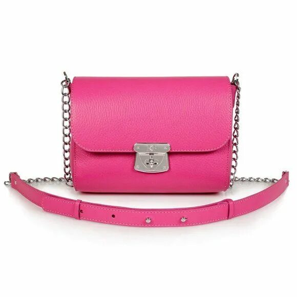 Купить небольшую сумочку Leather Crossbody Bag, Fuchsia Leather Shoulder Bag, Women's Leather Cross body 