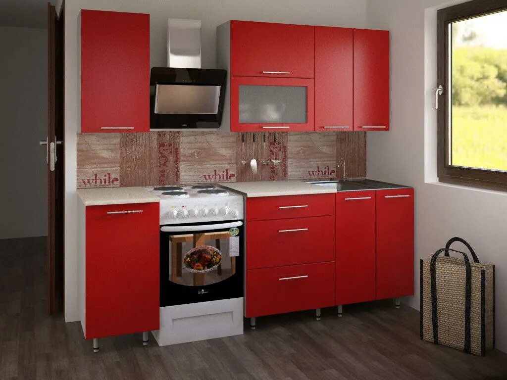 Купить недорогую кухню в минске фото Кухня Метрио пластик Д 4.1