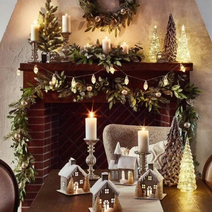 Купить новогодний декор для дома Pin by Bread Lover ! on 'Deck the Halls. ' Woodland christmas, Christmas firepla