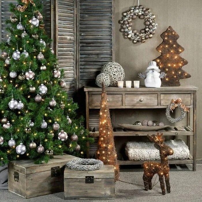 Купить новогодний декор для дома Decorate for Christmas in farmhouse style: 42 ideas for Christmas decorations wi