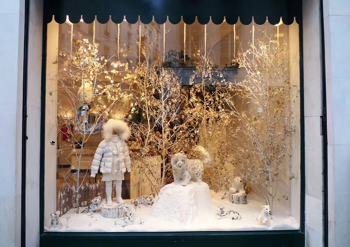 Купить новогодний декор для витрин Decoration vitrine noel, Deco vitrine noel, Vitrine noel