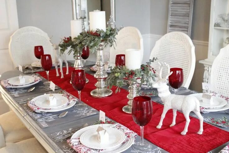 Купить новогодний декор на стол Seven Gorgeous Christmas Tablescape Ideas Christmas centerpieces diy, Christmas 
