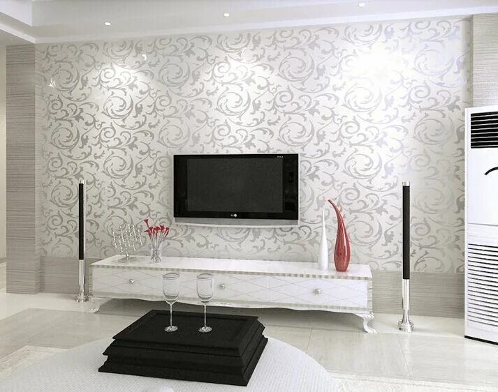 Купить обои гостиной фото 4-Colors-High-Class-Luxury-Washable-Embossed-Pattern-Textured-Wallpaper-Roll-10M