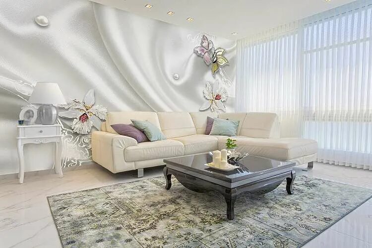 Купить обои в интерьере гостиной Фотообои H-082 Divino Decor Фотопанно 4-х полосные в Москве: купить за 10750 руб