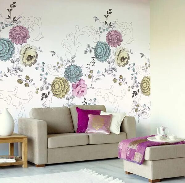 Купить обои в интерьере гостиной The living room is the place where friends and family gather to spend quality ti