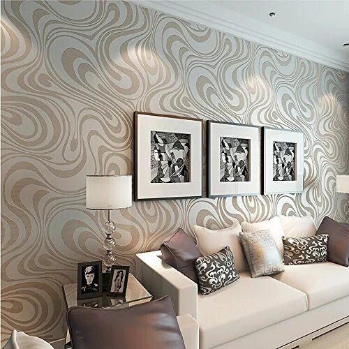 Купить обои в интерьере гостиной Купить QIHANG Modern Luxury Abstract Curve 3d Wallpaper Roll Mural Papel De Pare